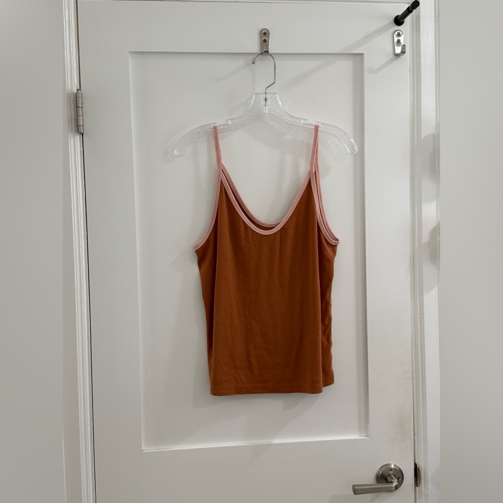 Universal Thread brownish orange + light pink tank top (size XL, fits like L)